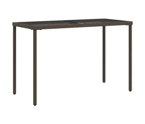 Dārza Galds, Stikla Virsma, Brūns, 115X54X74 Cm, Pe Rotangpalma Vidaxl