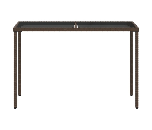 Dārza Galds, Stikla Virsma, Brūns, 115X54X74 Cm, Pe Rotangpalma Vidaxl