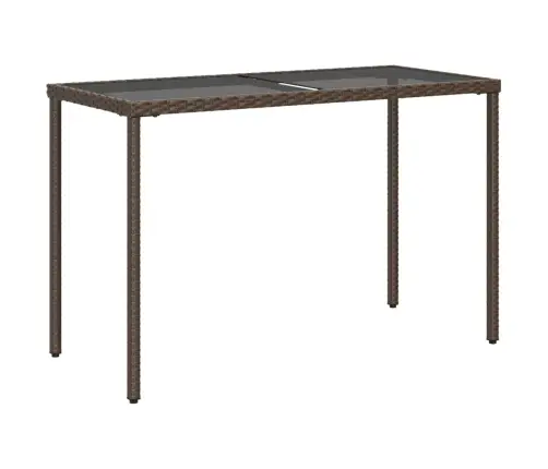 Dārza Galds, Stikla Virsma, Brūns, 115X54X74 Cm, Pe Rotangpalma Vidaxl