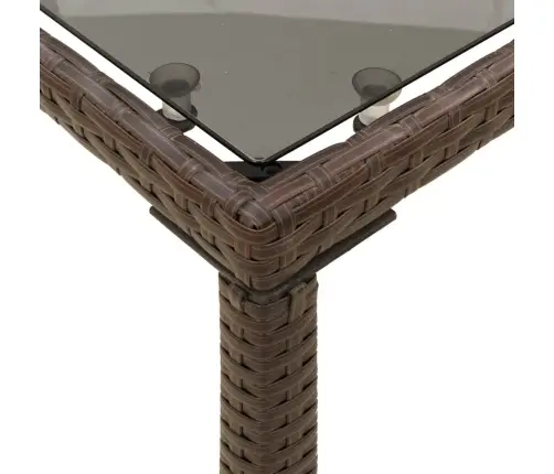 Dārza Galds, Stikla Virsma, Brūns, 115X54X74 Cm, Pe Rotangpalma Vidaxl