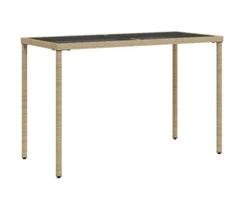 Dārza Galds, Stikla Virsma, Bēšs, 115X54X74 Cm, Pe Rotangpalma Vidaxl