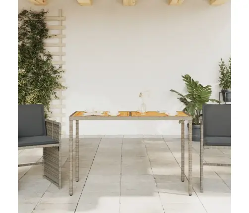 Dārza Galds Ar Akācijas Virsmu, Pelēks, 115X54X74 Cm, Pe Pinums Vidaxl