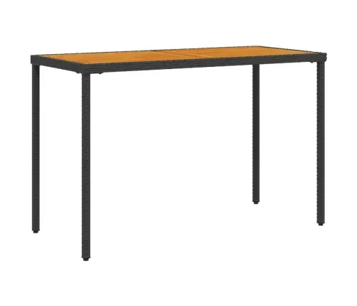 Stalas Su Akacijos Stalviršiu, Juodas, 115X54X74cm Poliratanas