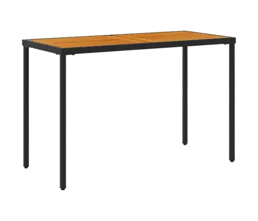 Stalas Su Akacijos Stalviršiu, Juodas, 115X54X74cm Poliratanas