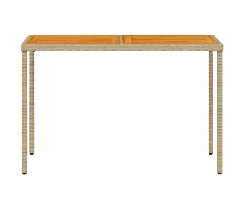 Stalas Su Akacijos Stalviršiu, Smėlio, 115X54X74cm Poliratanas