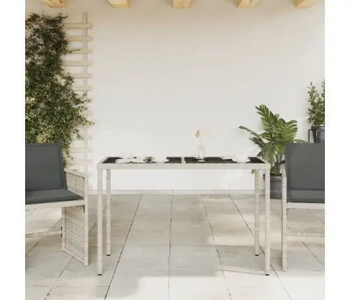 Aialaud Klaasplaadiga, Helehall, 115X54X74 cm Polürotang