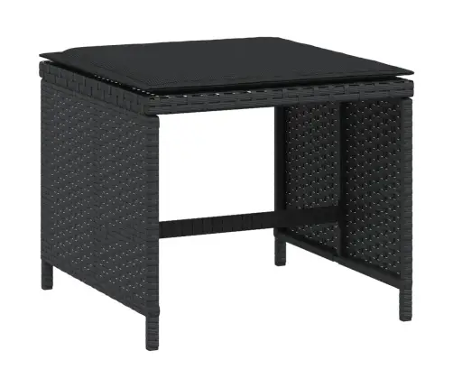 5-Daļīgs Dārza Mēbeļu Komplekts, Matrači, Melna Pe  Rotangpalma Vidaxl