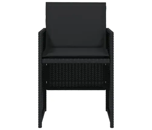 5-Daļīgs Dārza Mēbeļu Komplekts, Matrači, Melna Pe  Rotangpalma Vidaxl