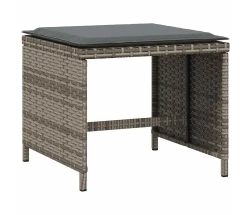 5-Daļīgs Dārza Mēbeļu Komplekts, Matrači, Pelēka Pe Rotangpalma Vidaxl