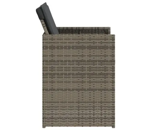 5-Daļīgs Dārza Mēbeļu Komplekts, Matrači, Pelēka Pe Rotangpalma Vidaxl