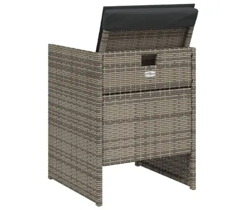 5-Daļīgs Dārza Mēbeļu Komplekts, Matrači, Pelēka Pe Rotangpalma Vidaxl