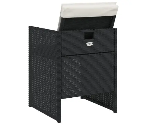 Sodo Komplektas Su Pagalvėlėmis, 5 Dalių, Juodas, Poliratanas