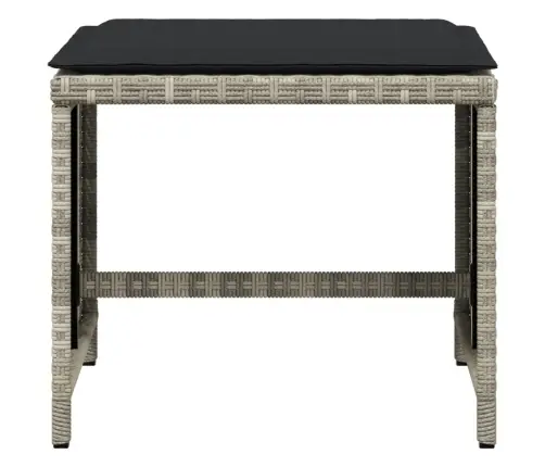 5-Daļīgs Dārza Mēbeļu Komplekts, Matrači,Gaiši Pelēka Pe Pinums Vidaxl