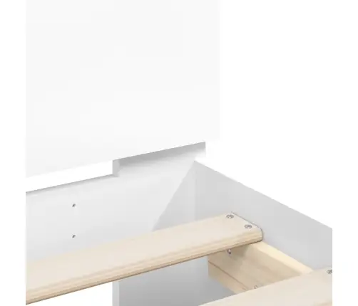 Gultas Rāmis Ar Galvgali, Balts, 100X200 Cm, Inženierijas Koks Vidaxl