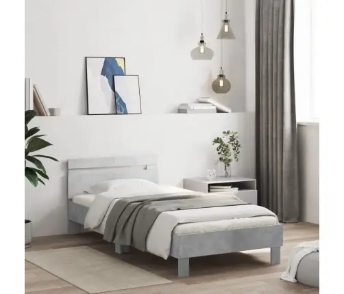 Voodiraam Peatsiga, Betoonhall, 100X 200 cm Tehispuit