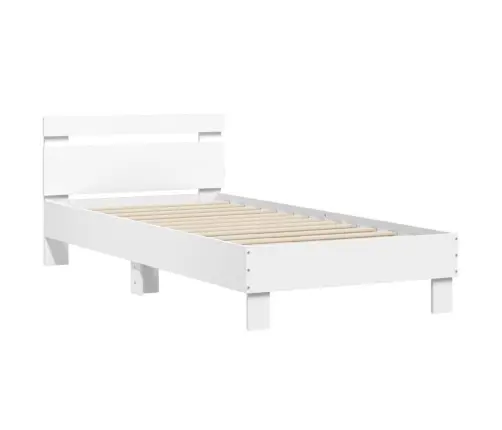 Gultas Rāmis Ar Galvgali, Balts, 90X200 Cm, Inženierijas Koks Vidaxl