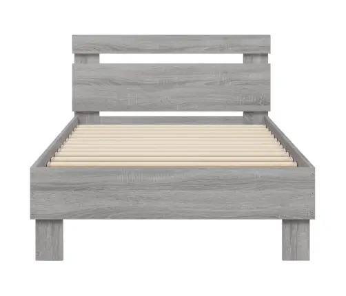 Voodiraam Peatsiga, Hall Sonoma Tamm, 90 X 200 cm Tehispuit