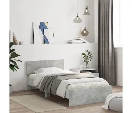 Voodiraam Peatsiga, Betoonhall, 100X 200 cm Tehispuit