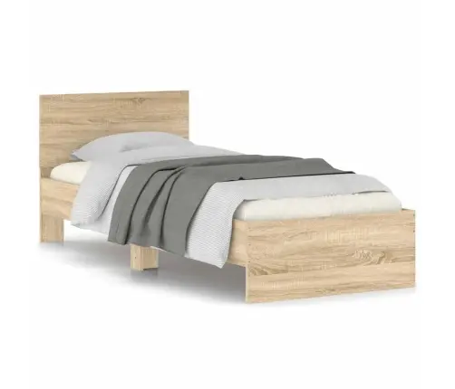 Voodiraam Peatsiga, Sonoma Tamm, 90 X 190 cm Tehispuit