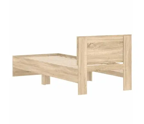 Voodiraam Peatsiga, Sonoma Tamm, 90 X 190 cm Tehispuit