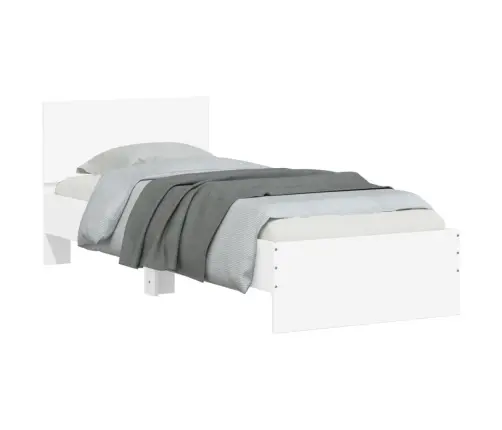 Gultas Rāmis Ar Galvgali, Balts, 75X190 Cm, Inženierijas Koks Vidaxl