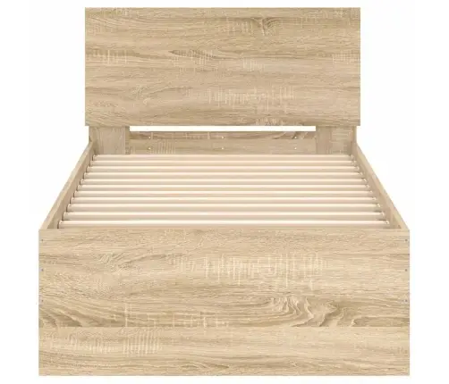 Voodiraam Peatsiga, Sonoma Tamm, 75X190 cm Tehispuit