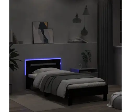 Voodiraam Peatsi Ja Led-Tuledega, Must, 100X200 Cm