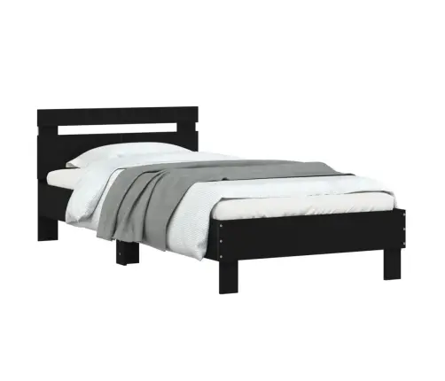 Voodiraam Peatsi Ja Led-Tuledega, Must, 100X200 Cm