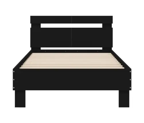 Voodiraam Peatsi Ja Led-Tuledega, Must, 100X200 Cm