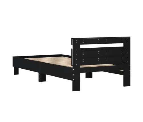 Voodiraam Peatsi Ja Led-Tuledega, Must, 100X200 Cm