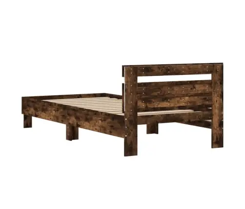 Gultas Rāmis Ar Galvgali Un Led, Koka Krāsa, 100X200 Cm Vidaxl