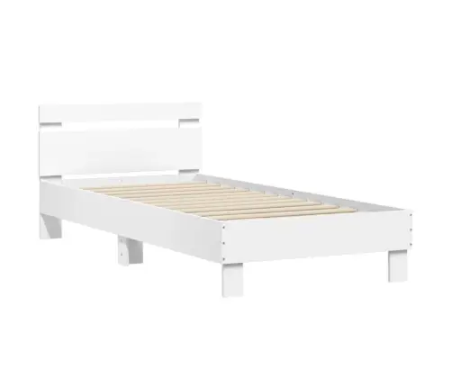 Lovos Rėmas Su Galvūgaliu Ir Led Lemputėmis, Baltas, 90X200Cm