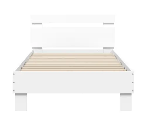 Lovos Rėmas Su Galvūgaliu Ir Led Lemputėmis, Baltas, 90X200Cm