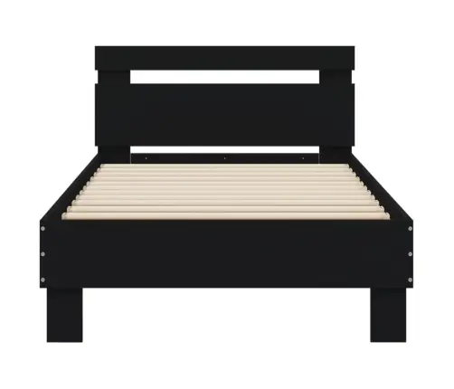 Voodiraam Peatsi Ja Led-Tuledega, Must, 90 X 200 Cm