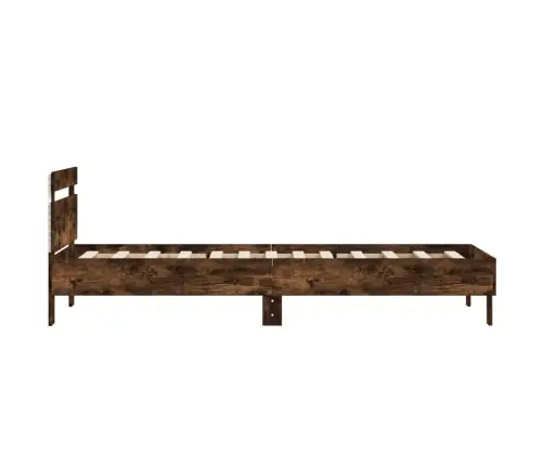 Gultas Rāmis Ar Galvgali Un Led, Koka Krāsa, 90X200 Cm Vidaxl