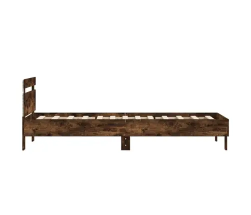 Gultas Rāmis Ar Galvgali Un Led, Koka Krāsa, 90X190 Cm Vidaxl