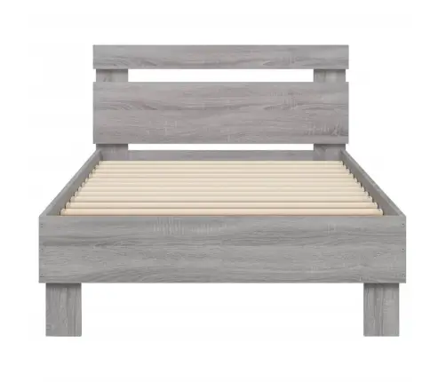 Lovos Rėmas Su Galvūgaliu Ir Led Lemputėmis, Pilkas, 90X190Cm