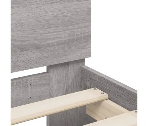 Lovos Rėmas Su Galvūgaliu Ir Led Lemputėmis, Pilkas, 90X190Cm