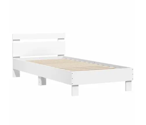 Voodiraam Peatsi Ja Led-Tuledega,Valge , 75X190 Cm