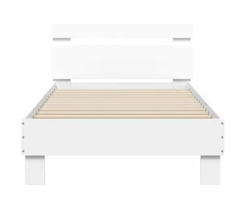 Voodiraam Peatsi Ja Led-Tuledega,Valge , 75X190 Cm