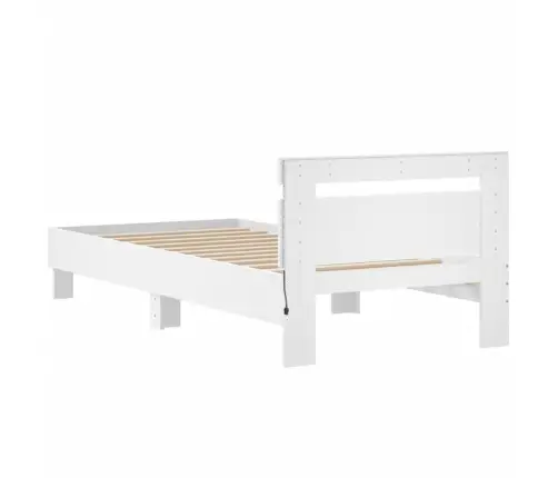 Voodiraam Peatsi Ja Led-Tuledega,Valge , 75X190 Cm