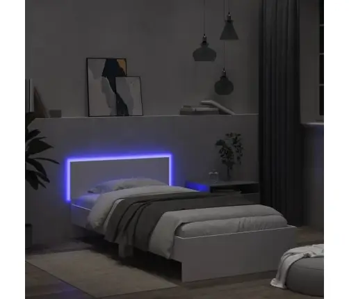 Gultas Rāmis Ar Galvgali Un Led, Balts, 100X200 Cm Vidaxl