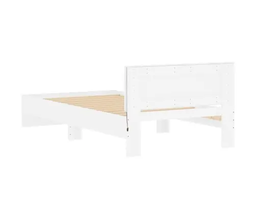 Gultas Rāmis Ar Galvgali Un Led, Balts, 100X200 Cm Vidaxl