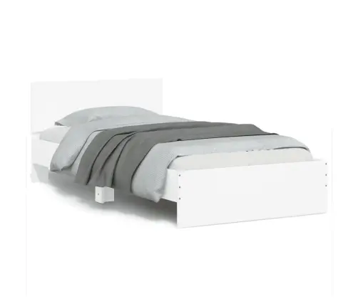 Gultas Rāmis Ar Galvgali Un Led, Balts, 100X200 Cm Vidaxl
