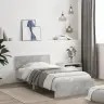 Gultas Rāmis Ar Galvgali Un Led, Betona Pelēks, 100X200 Cm Vidaxl