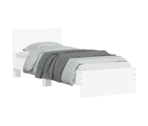 Lovos Rėmas Su Galvūgaliu Ir Led Lemputėmis, Baltas, 90X190Cm