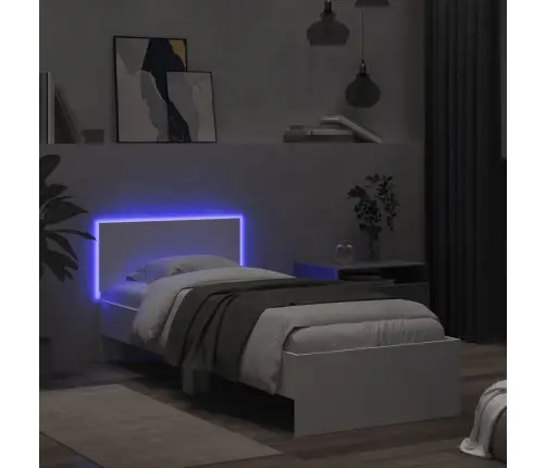 Lovos Rėmas Su Galvūgaliu Ir Led Lemputėmis, Baltas, 75X190Cm