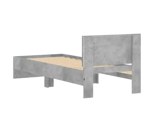 Lovos Rėmas Su Galvūgaliu Ir Led Lemputėmis, Betono, 75X190Cm