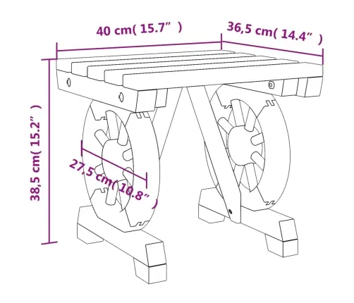 Sodo Pakoja, 40X36,5X38,5cm Eglės Medienos Masyvas