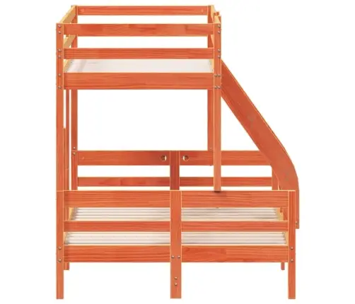 Divstāvu Gulta, 80X200/120X200 Cm, Vaska Brūna, Priedes Koks Vidaxl